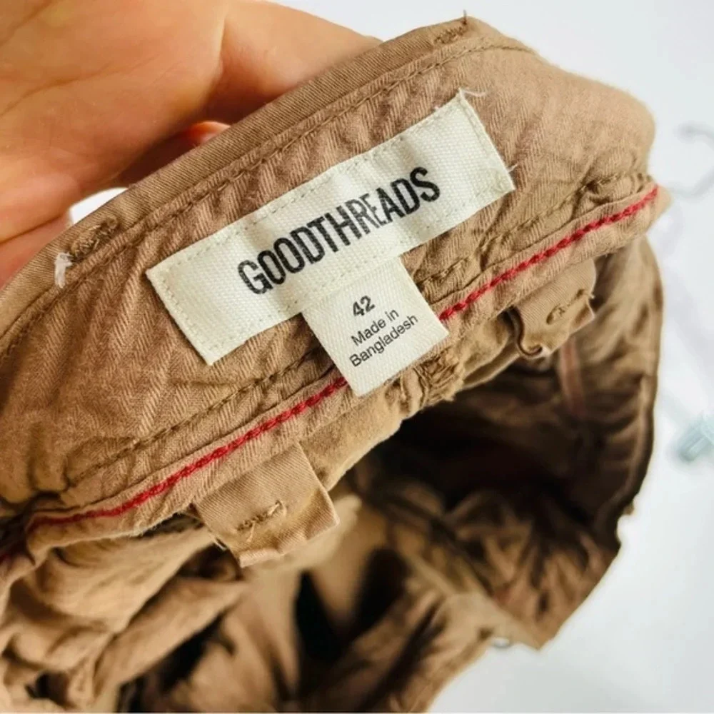 Goodthreads‎ Men's Flat-Front Comfort Stretch Khaki Chino Shorts Size 42 - Picture 4 of 7